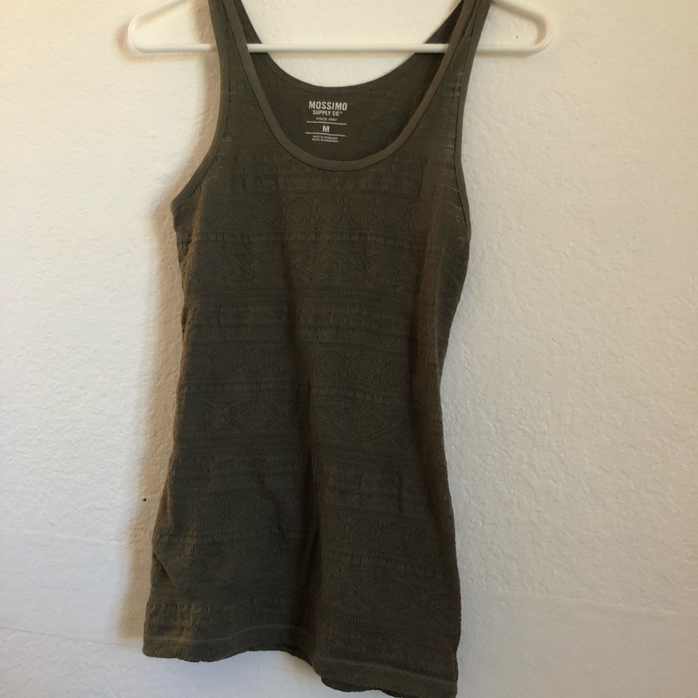 Mossimo textures green tank top